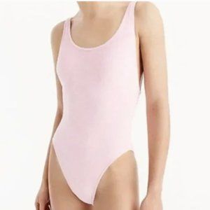 J.Crew Pink Plunging One-piece Swimsuit in Terry Cloth Sz 6